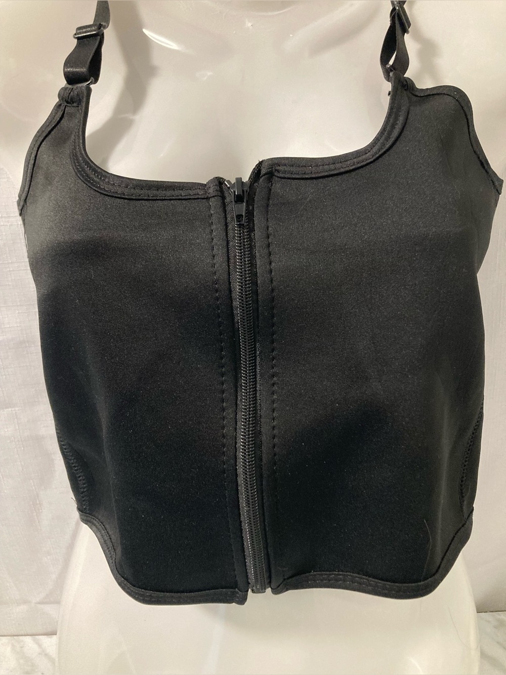Black Zip Front Waist Trainer Corset Shapewear Top Women’s M